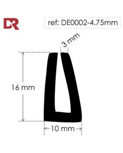Rubber U Channel Seal DE0002-4_75