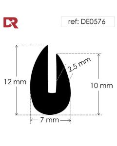 Rubber U Channel Seal DE0576