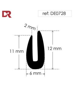 Rubber U Channel Seal DE0728N