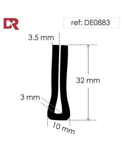 Rubber U channel DE0883