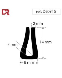Rubber U Channel Seal DE0915