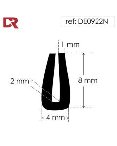 Rubber U Channel Seal DE0922N