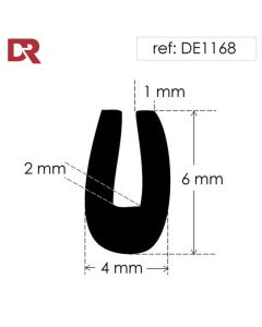 Rubber U Channel Seal DE1168K