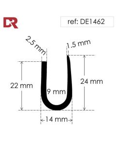 Rubber U Channel Seal DE1638K