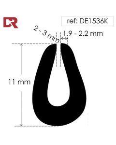 Rubber U Channel Seal DE1536K