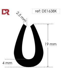 Rubber U Channel Seal DE1638K