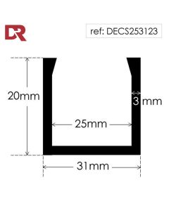 Square U Channel Extrusion DECS253123
